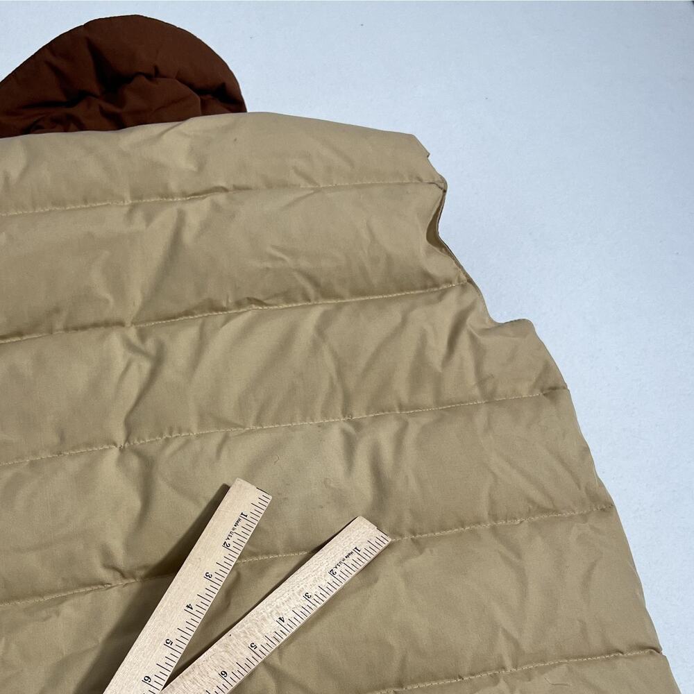 Vintage Sunshine Vest Mens Large Brown Reversible Down Puffer Hiking Outdoor - Picture 11 of 13